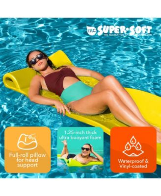 Splash 1.25" Thick Foam Swimming Pool Float Lounger Mat, Yellow