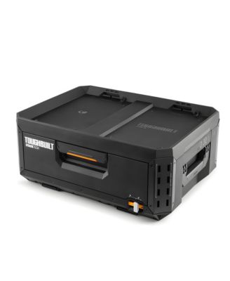 StackTech 1-Drawer Tool Box, Durable Plastic Storage Organizer, Black