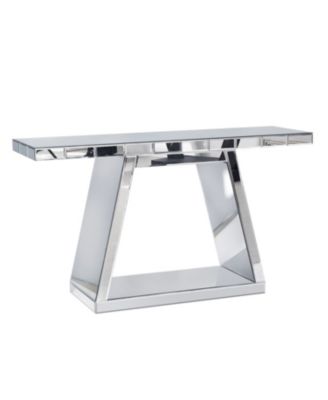 55.9" Glass Mirror Modern Luxe Console Table