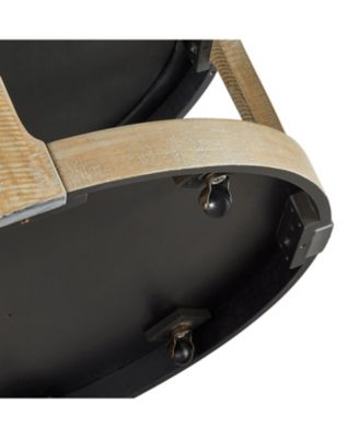 Streamdale Curved 2-Tier Round Coffee Table with Wheels