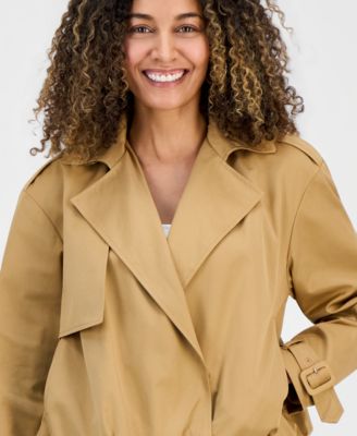 Petite Bubble Cropped Trench Coat