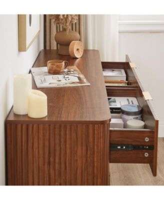 Modern 6-Drawer Dresser, Wide Chest