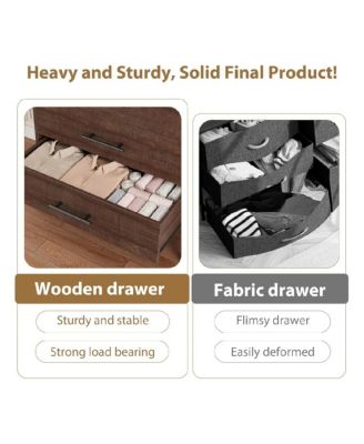 50" Tall 5-Drawer Wooden Freestanding Dresser with Large Storage Space