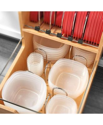 Food Storage Container Organizer w/ Soft-close, Natural, 4FSCO-18SC-1