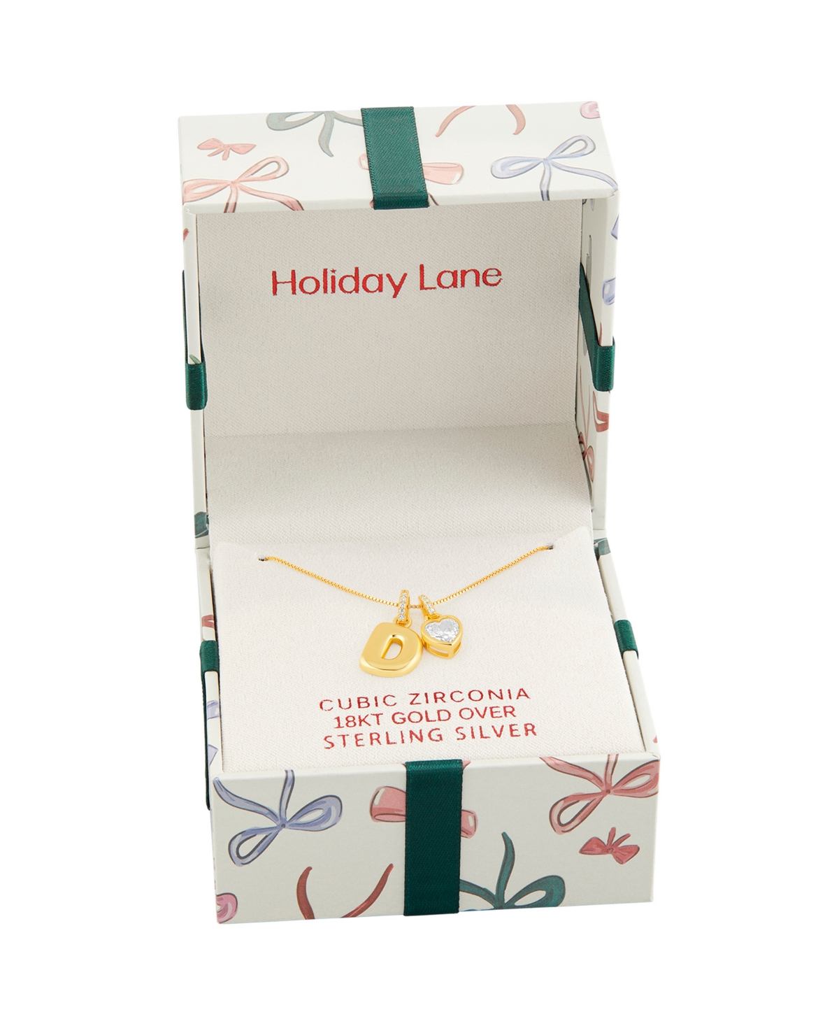 Holiday Lane Letter Initial Charm Necklace Gold Over Sterling Silver, Macy's Exclusive