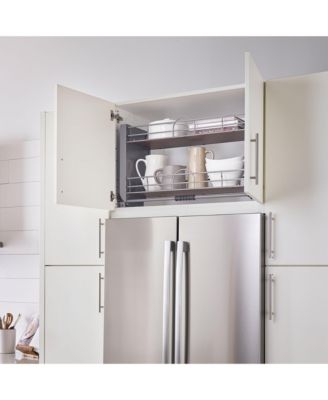 24" Kitchen Pulldown Wall Cabinet Shelf System, Gray, 5PD-24FOG