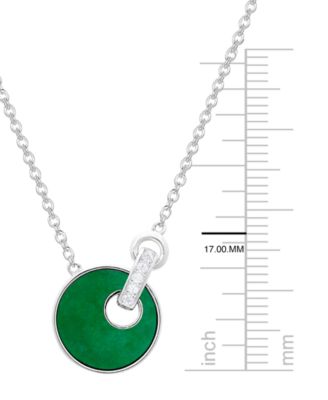 3-Pc. Jade Inlay (3 ct. t.w.) And Lab Grown White Sapphire (1/5 ct. t.w.) Necklace, Earrings, And Bracelet Set (Also Available in Onyx Inlay)