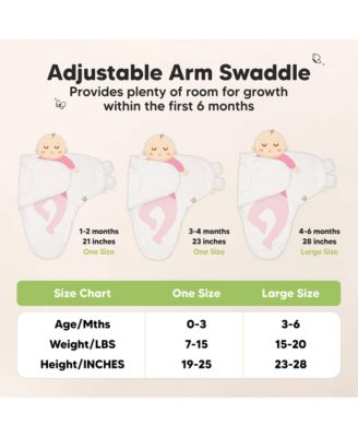 3-Pack Organic Baby Swaddle Sleep Sacks with Knot Hats, Newborn Baby Swaddles Wrap, Ergonomic Wearable Blanket