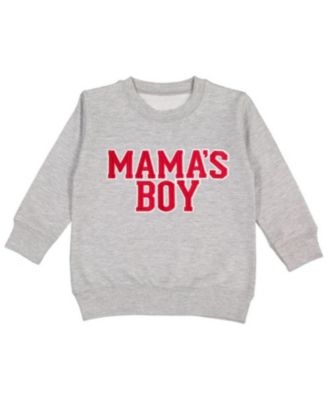 Toddler Boys Mama's Boy Varsity Patch Valentine's Day Sweatshirt
