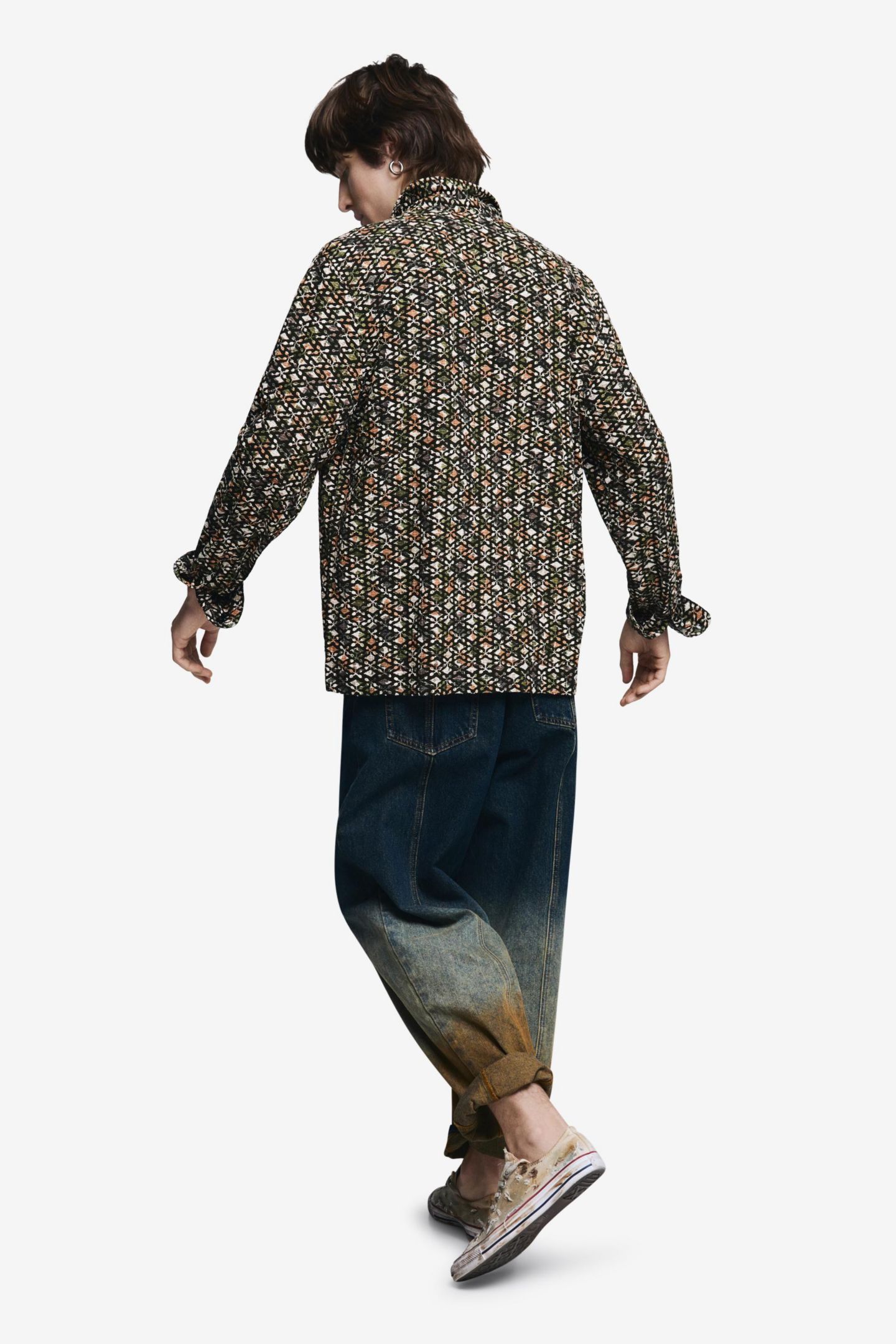 Мужская рубашка Desigual Shirt for men jacquard, цвет: Зелёный — фото 5