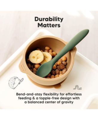 6-Pack Prep Baby Spoons, Silicone Baby Utensils for Self Feeding 6-24 Months, All Stages Baby Feeding Set, BLW Toddler Spoons