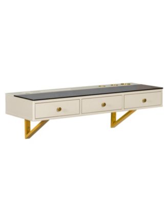 Wall-Mount Makeup Vanity Desk with Storage & Device Holder