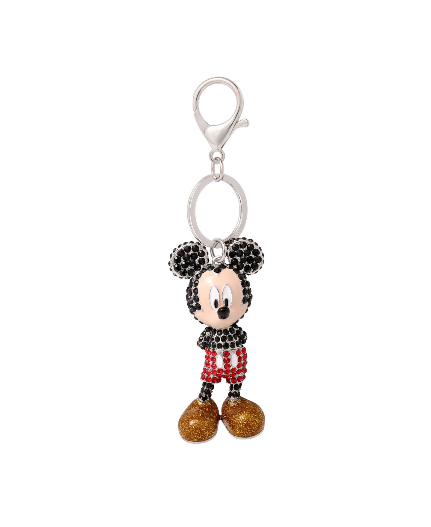 Брелок Disney Mickey Mouse Crystal Pave Bag Charm Keychain - Officially Licensed, цвет: Серебряный / Чёрный красный золотой — фото 1