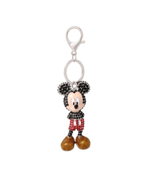 Брелок Disney Mickey Mouse Crystal Pave Bag Charm Keychain - Officially Licensed, цвет: Серебряный / Чёрный красный золотой