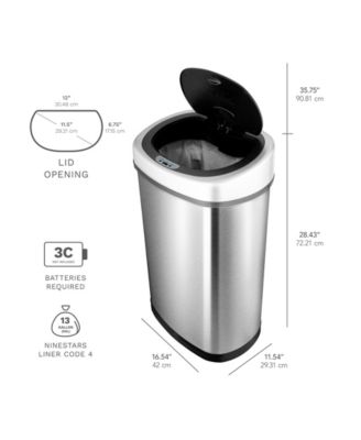 Rectangular Motion Sensor Trash Can 13.2 Gallon & 2.1 Gallon