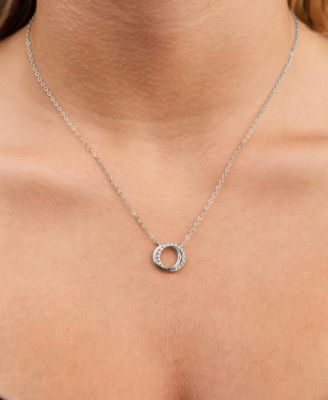 Cubic Zirconia Interlocking Circle Pendant Necklaces