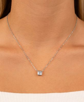Asscher Bezel Set Pendant Necklaces
