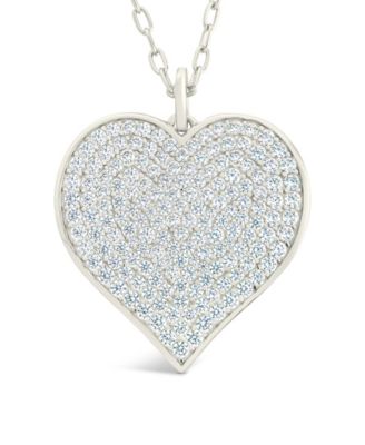 Large Cubic Zirconia Statement Heart Pendant Necklaces