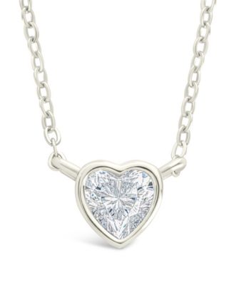 Heart Bezel Set Pendant Necklaces