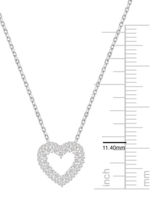 Diamond Heart Pendant Necklace (1/3 ct. t.w.) in 10k White Gold