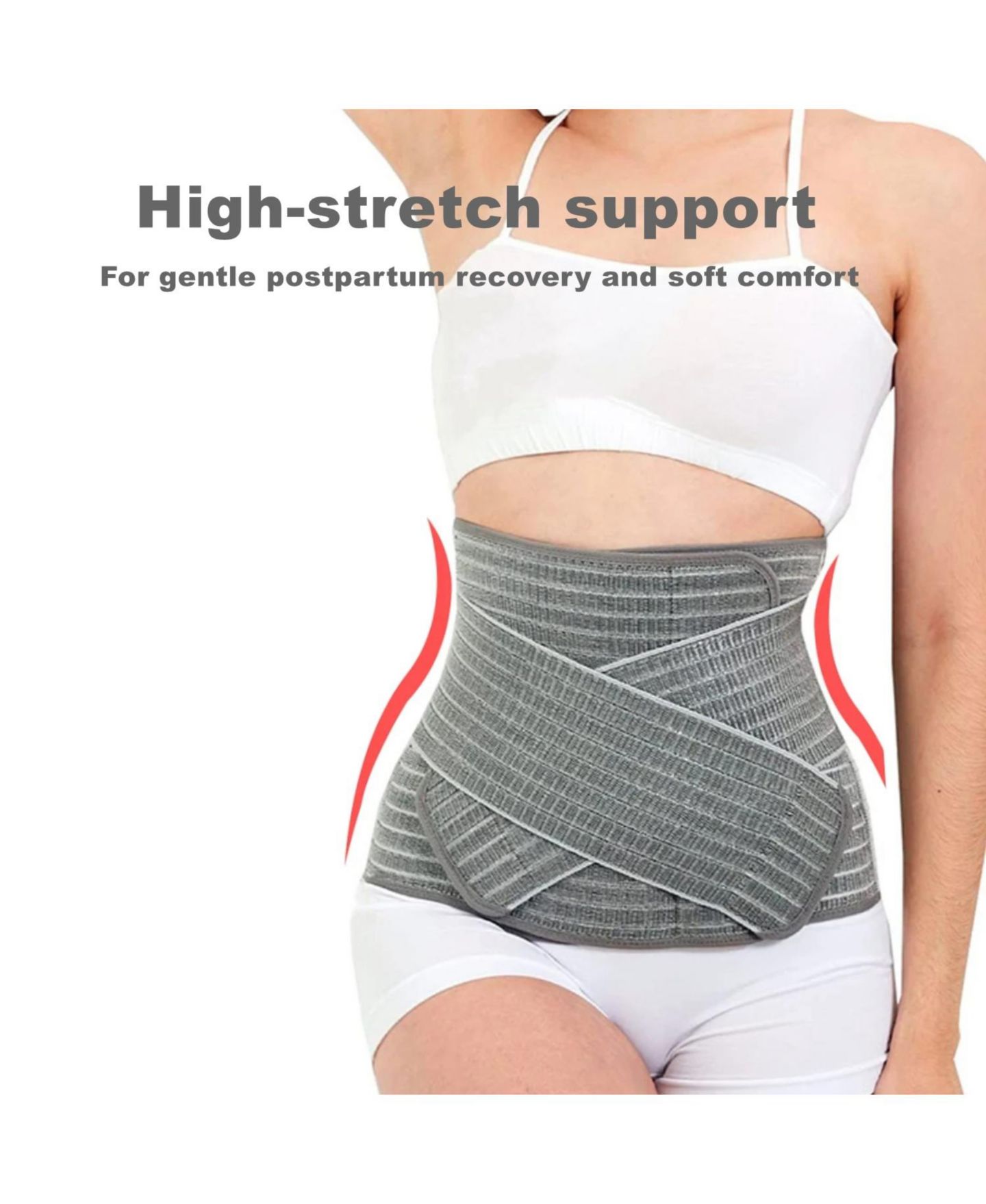 Женский ремень Sunveno Postpartum Compression Belt, Belly Recovery Band, цвет: Серый — фото 2