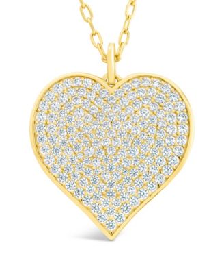 Large Cubic Zirconia Statement Heart Pendant Necklaces