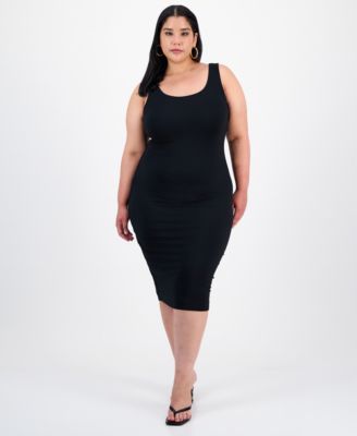 Trendy Plus Size Sleeveless Bodycon Midi Dress, Created for Macy's
