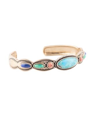 Concho Colorful Golden Cuff Bracelet