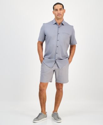 Men's Short-Sleeve Modern Stretch Dobby Shirt, Created for Macy's 