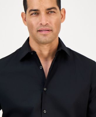 Men's Modern Classic-Fit Stretch Solid Button-Down Shirt, Created for Macy's 