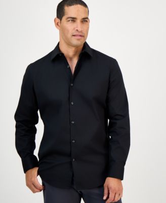 Men's Modern Classic-Fit Stretch Solid Button-Down Shirt, Created for Macy's 