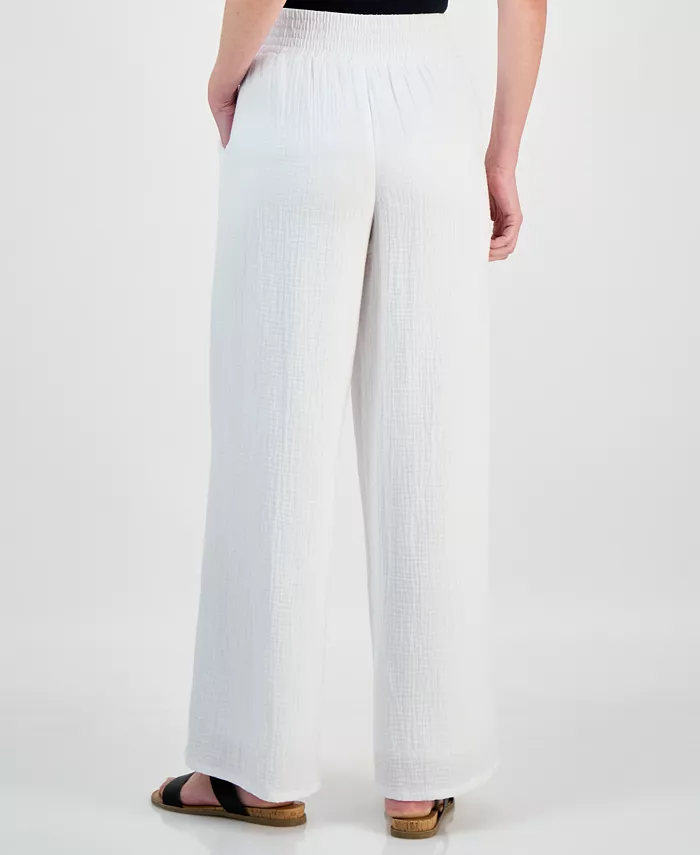 Women's Wide Leg Cotton Gauze Pants - thumbnail 4