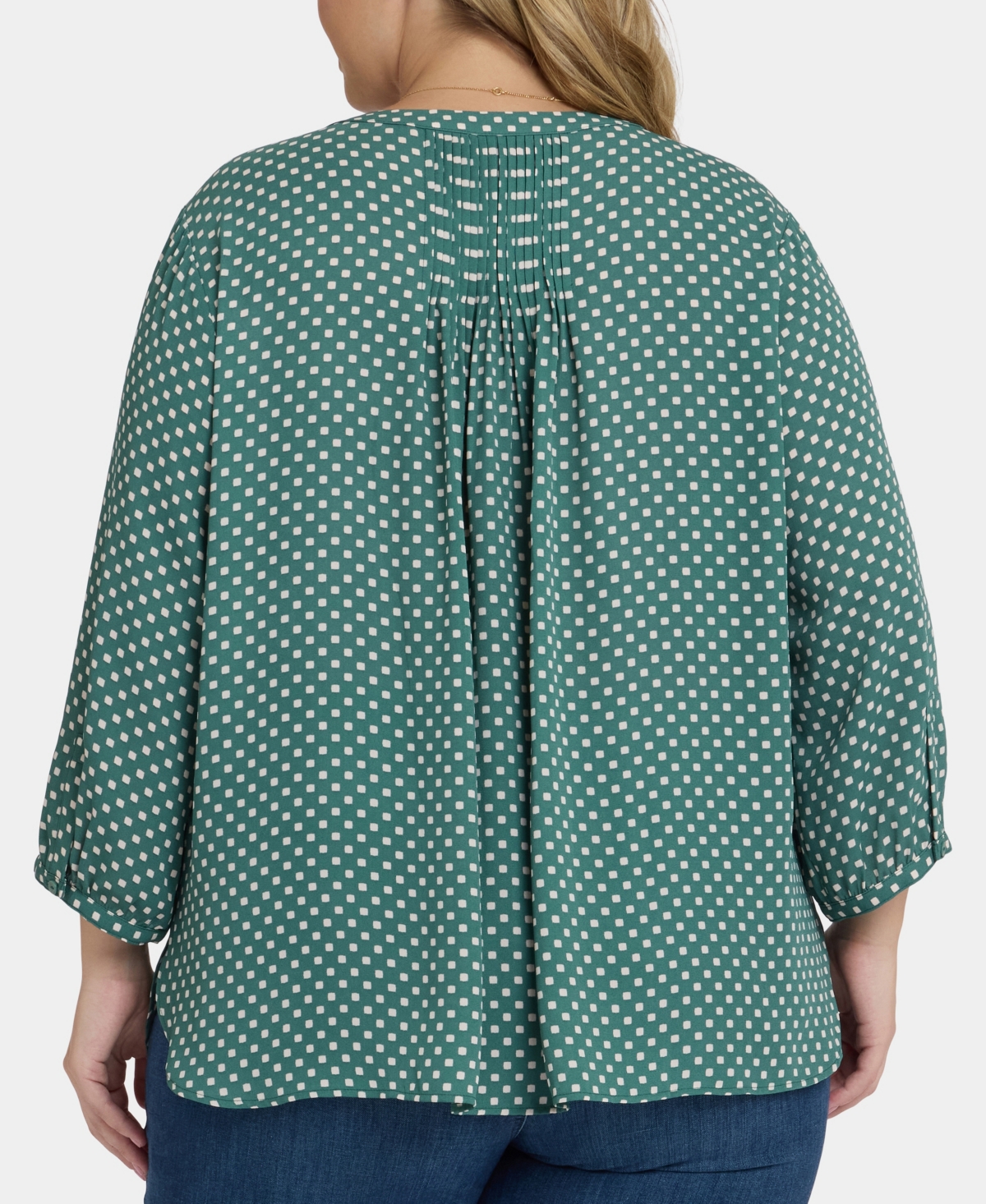 Nydj Plus Pintuck 3/4 Sleeve Top