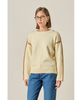 Women's Stitch Detailed Crew Neck Knit