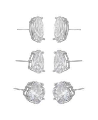 3-Pc. Cubic Zirconia Trio Stud Earring Set