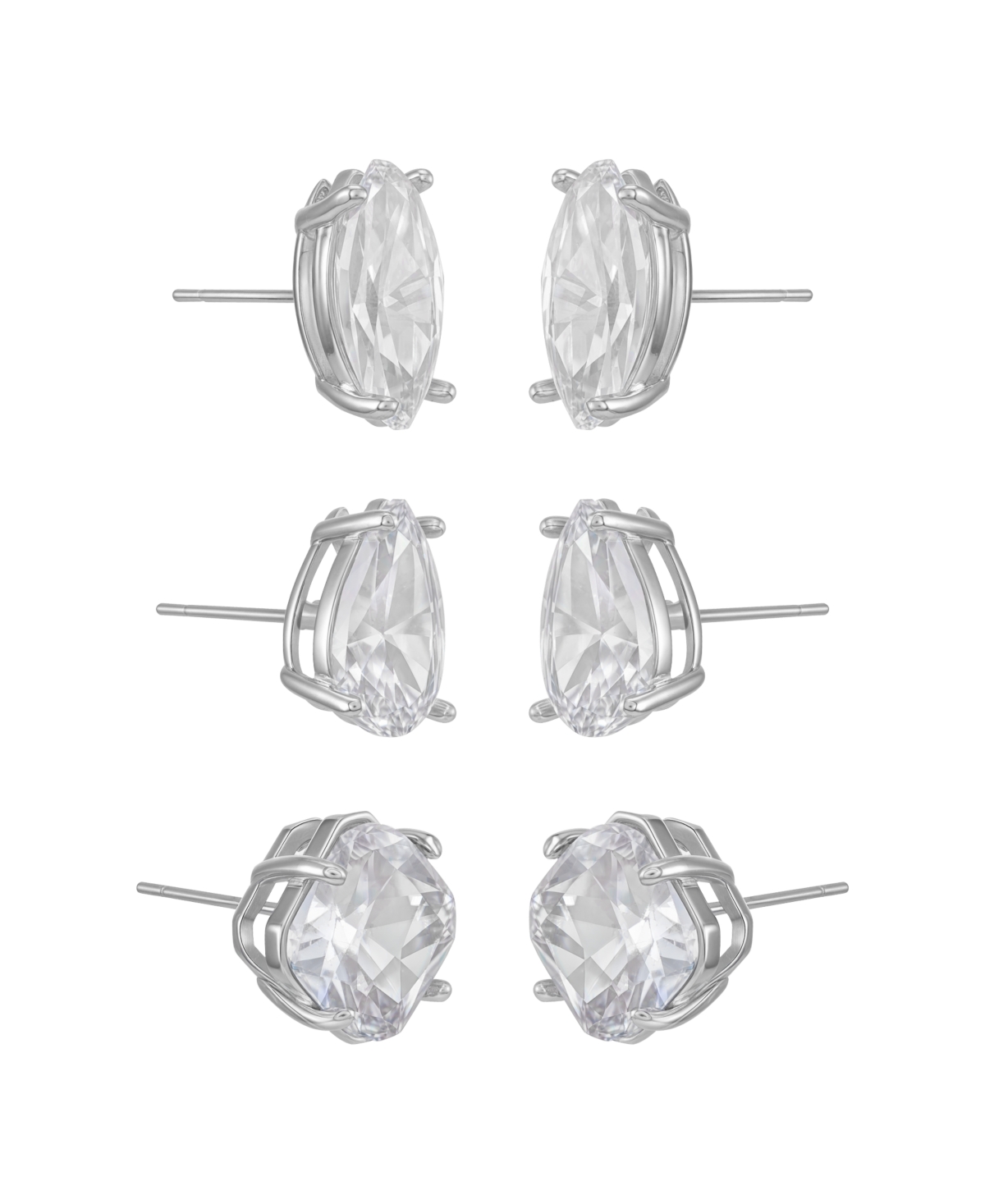 Guess 3-Pc. Cubic Zirconia Trio Stud Earring Set