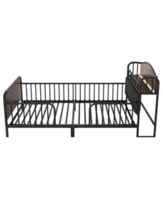 Streamdale Twin Metal Platform Bed Frame with Storage Headboard