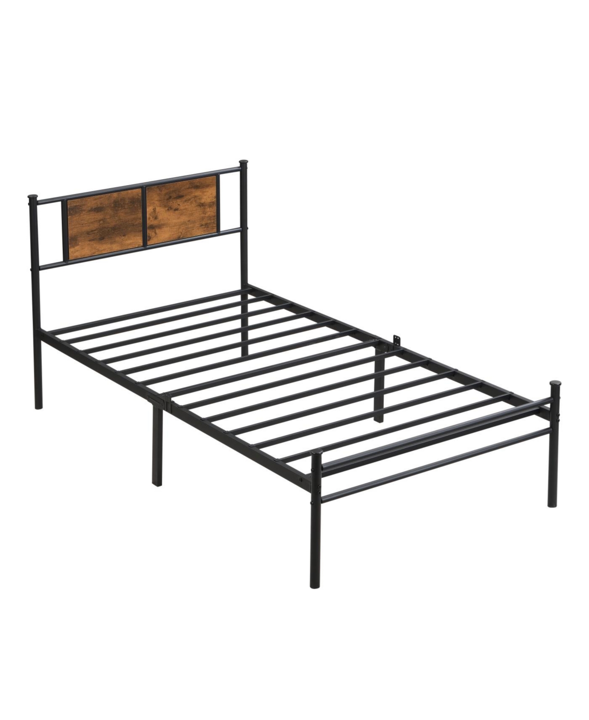 Streamdale Furniture Twin Xl Size metal bedframe, Headboard with wood panel decoration