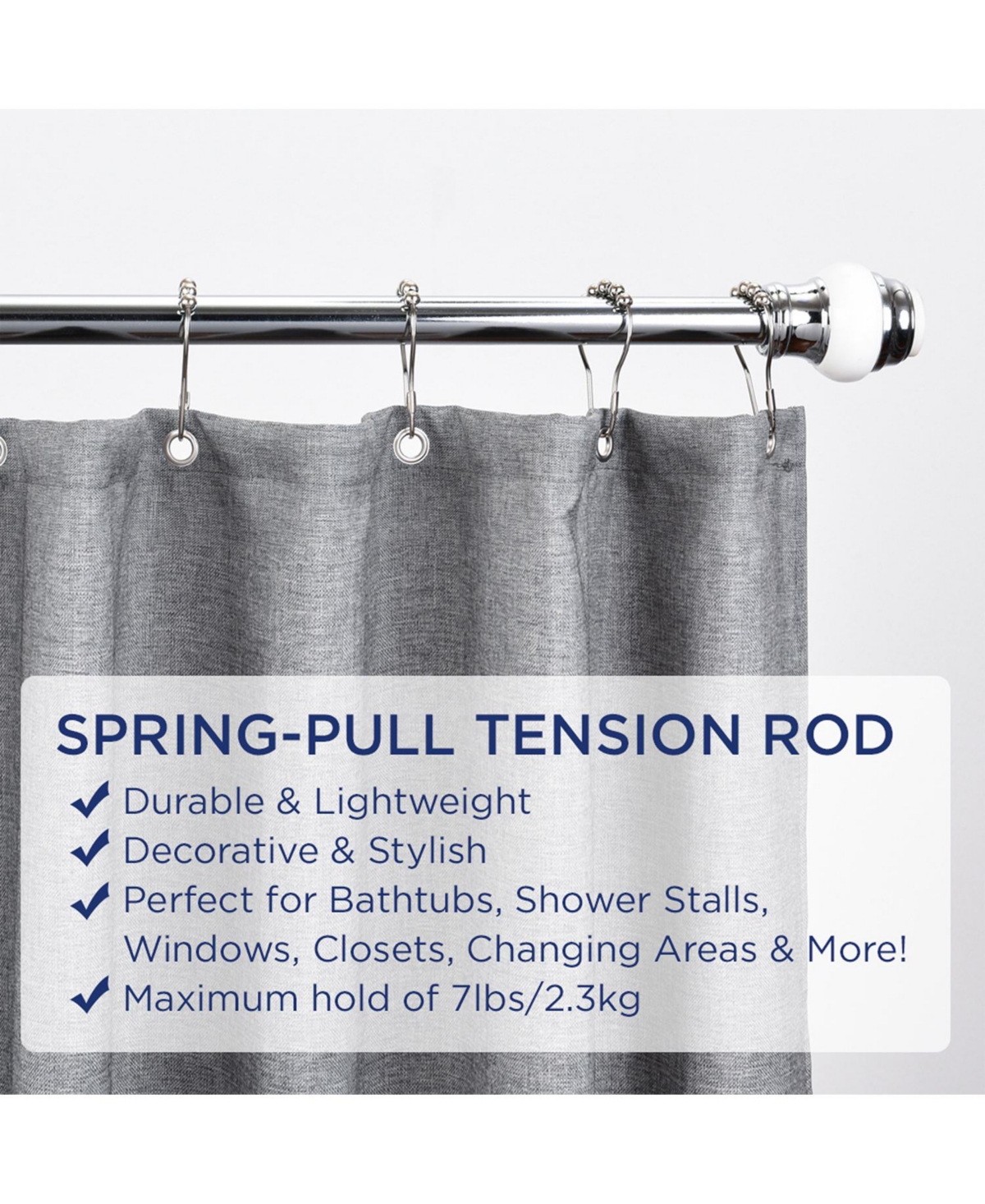 Cameo Adjustable Shower Curtain Rod 42