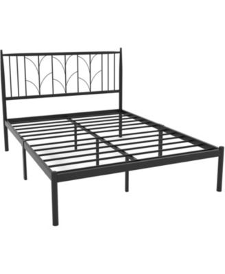 Full Size Bed Frame Metal Platform with Headboard Mattress Foundation 12” Under Bed Storage