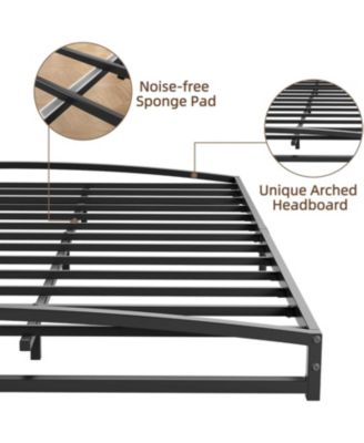 King Size 10 Inch Metal Platform Bed Frame Heavy Duty Slats Underbed Storage Noise-Free Non-Slip Black