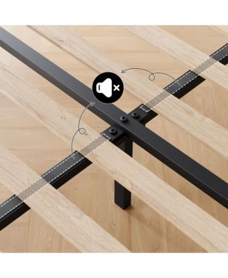 Twin Size Bed Frame with Headboard Adjustable, Velvet Upholstered Twin Platform Bed with Headboard