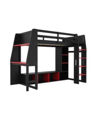 Streamdale Twin Gaming Loft Bed with Desk & Storage