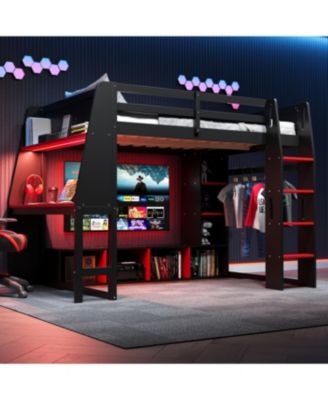Streamdale Twin Gaming Loft Bed with Desk & Storage