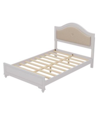 Modern Queen Wood Bed with LED Headboard, No Box Spring