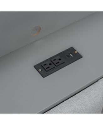 Streamdale Gray Daybed: Storage, Charging, LED, Desk, Upholstered