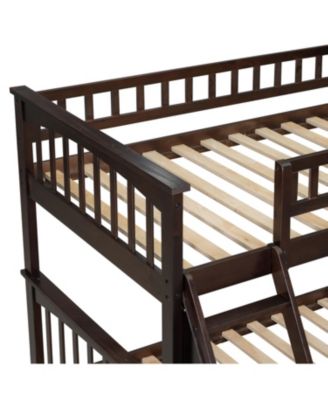 Twin over Full Bunk Bed with Drawers, Convertible Beds