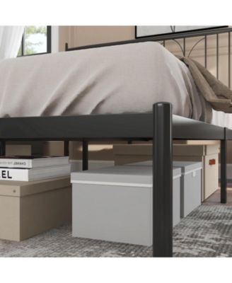 Metal Bed Frame, Full Platform Bed with Modern Style Headboard and Mattress Foundation with Spacious Underbed Storage