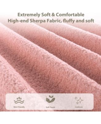 Queen Size Pink Boucle Bed Frame with Upholstered Headboard, Low Profile, Heavy Duty Wooden Slats, No Box Spring Needed