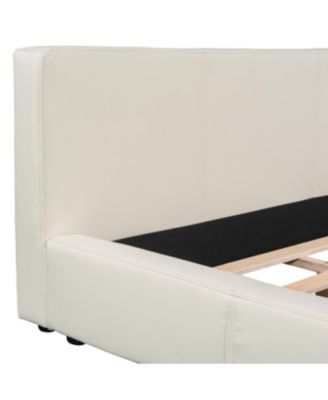 Queen Size Faux Leather Birch Engineered Wood Minimalist Design, Durable Frame, No Box Spring Required Bed